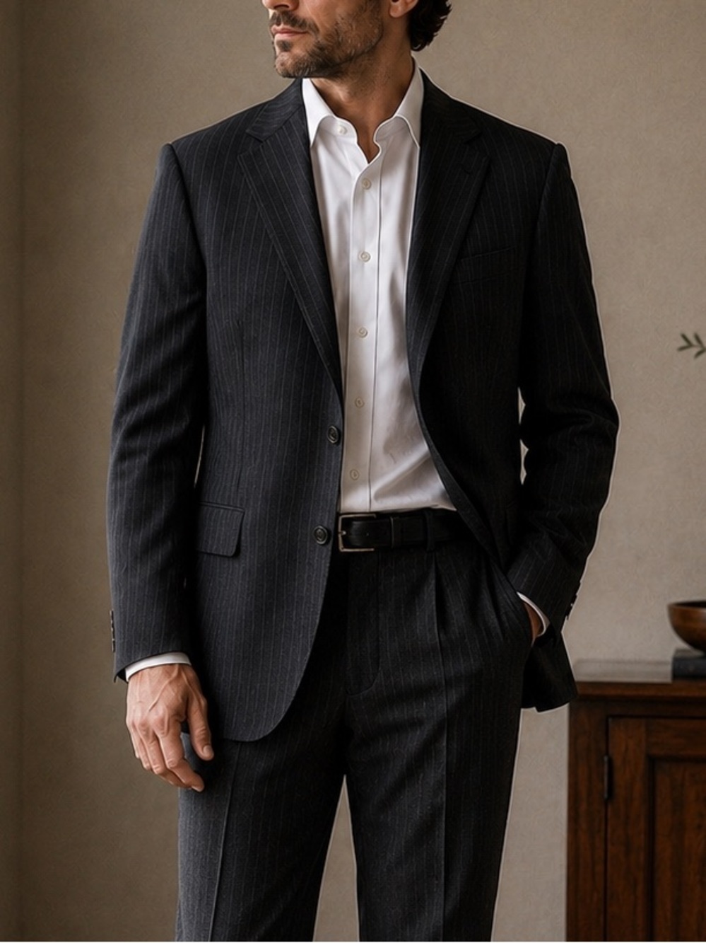 Brooks Brothers Golden Fleece 46R Charcoal Pinstripe Wool Blazer USA Made Ivy - Picture 1 of 8